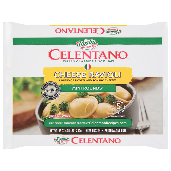 Celentano Mini Rounds Cheese Ravioli Pasta Frozen