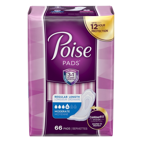 Save on Poise Incontinence Pads Regular Length Moderate Absorbency