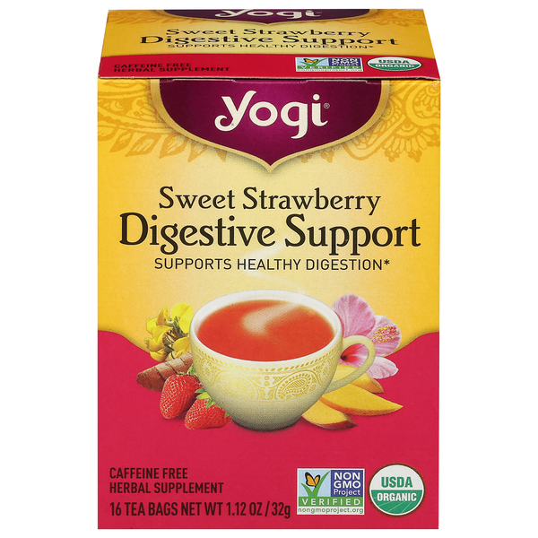 Yogi Digestive Support Sweet Strawberry Herbal Tea Bags