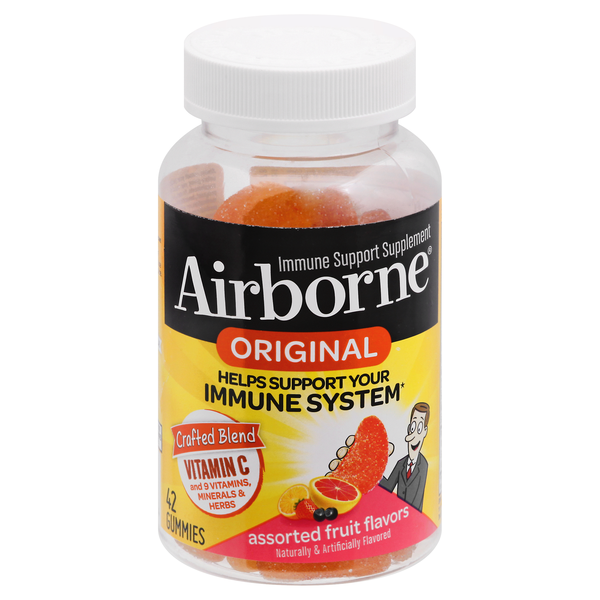 Airborne Immune Support Supplement Blast of Vitamin C Fruit Flavor Gummies