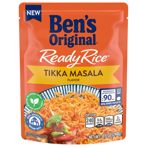 Ben's Original 90 Second Microwave Ready Rice Tikka Masala Flavor