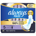 Always Maxi Size 5 Unscented Extra Heavy Overnight Pads with Wings