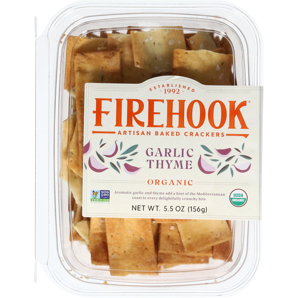Firehook Organic Garlic Thyme Artisan Baked Crackers