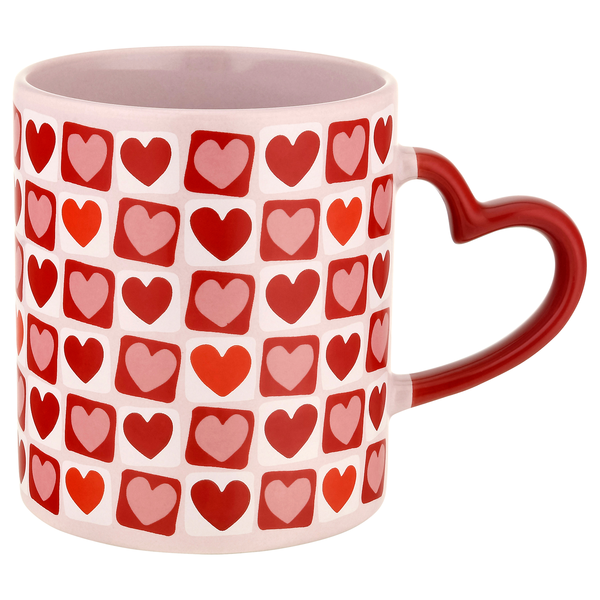 Smart Living Valentine's Day Mug Pink Red & White Hearts