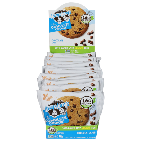 Lenny & Larry's Chocolate Chip 16g Plant-Based Protein Cookie - 12 ct