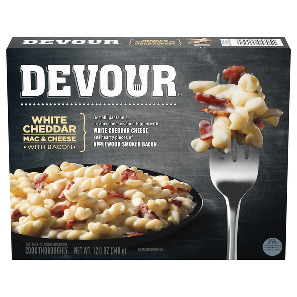 DEVOUR White Cheddar Mac & Cheese with Bacon Frozen Meal