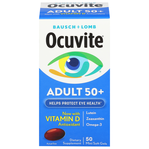 Bausch + Lomb Ocuvite Adult 50+ Eye Vitamin & Mineral Supplement Soft Gels