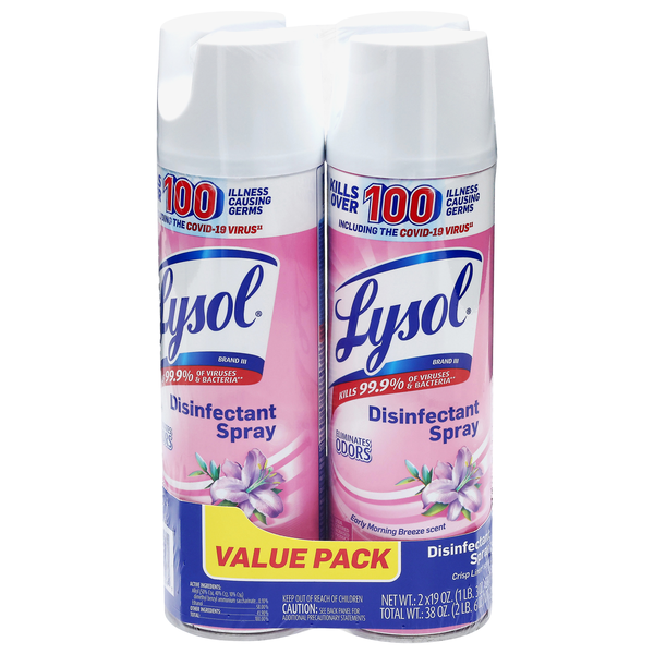 Lysol Disinfectant Spray Crisp Linen Scent Value Pack - 2 ct