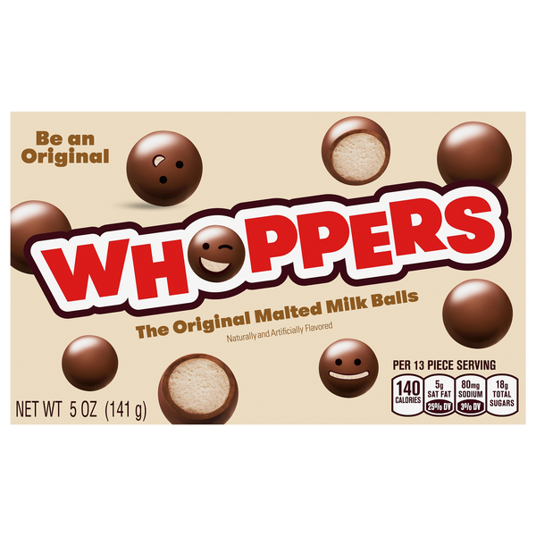 WHOPPERS Original Malted Milk Balls Candy Movie Theater Box