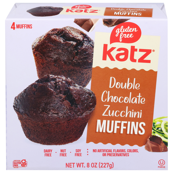 Katz Gluten Free Double Chocolate Zucchini Muffins - 4 ct Frozen