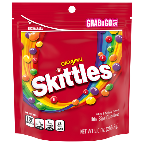 Skittles Original Bite Size Chewy Candy Grab & Go Size