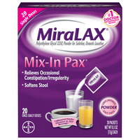MiraLAX Mix-In Pax Laxative Daily Doses Powder Unflavored - 20 ct
