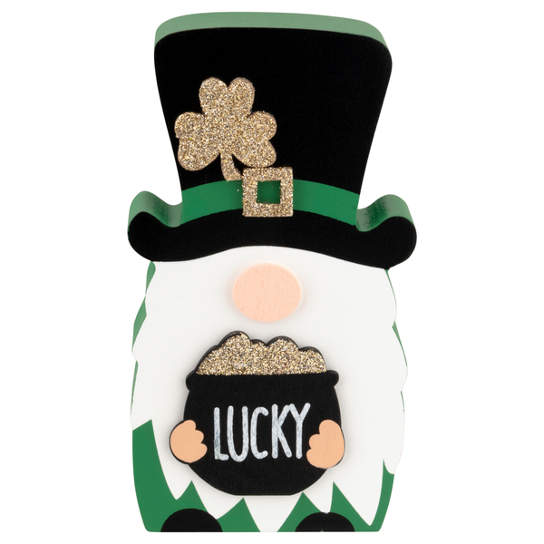 Smart Living St. Patrick's Day Wood Decor Gnome Lucky