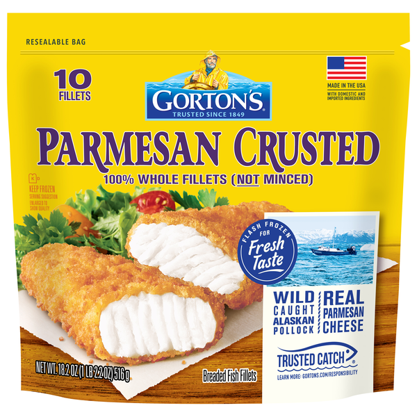Gorton's Parmesan Crusted Breaded Fish Fillets - 10 ct Frozen