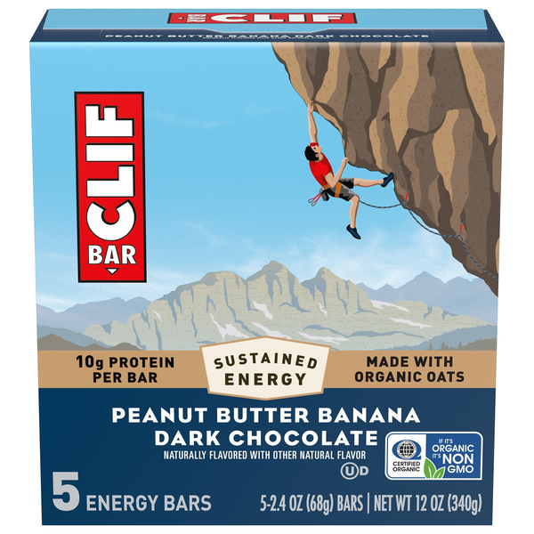 CLIF Peanut Butter Banana with Dark Chocolate Energy Bar - 5 ct