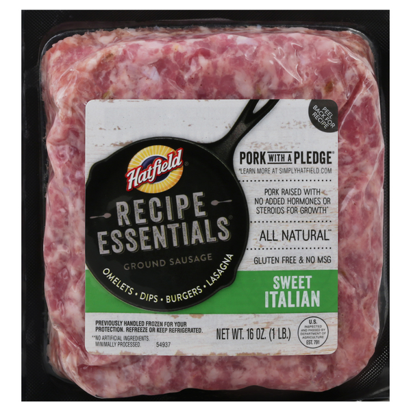 Save on Hatfield Recipe Essentials Ground Italian Sausage Sweet Gluten