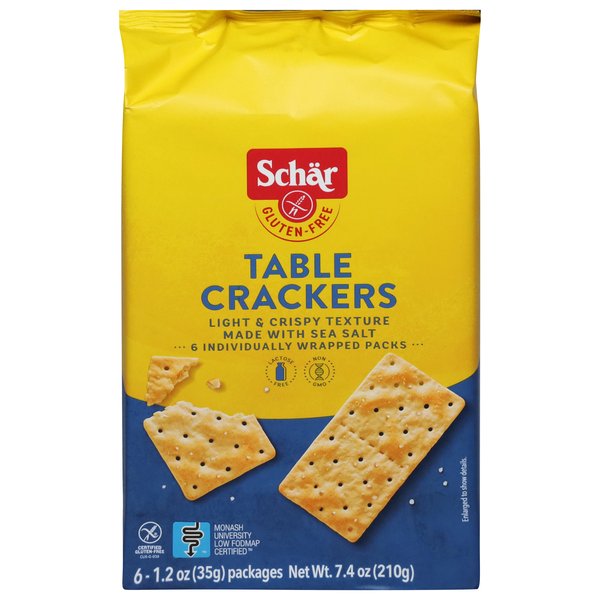 Schar Gluten Free Table Crackers Packs - 6 ct