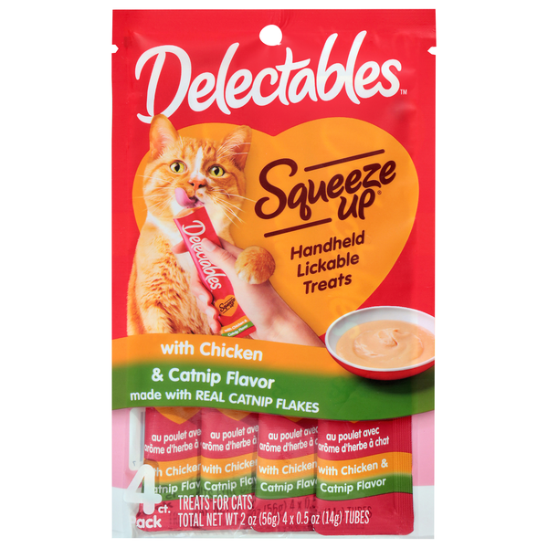 Delectables Squeeze Up Chicken & Catnip Flavor Lickable Cat Treats - 4 ct