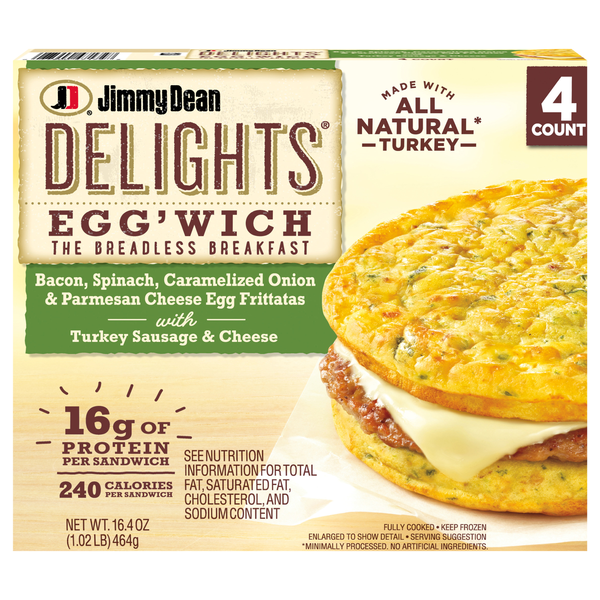 Jimmy Dean Delights Egg'wich Turkey Sausage & Cheese Frittatas - 4 ct