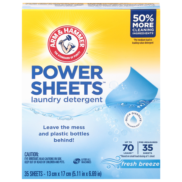 Arm & Hammer Power Sheets Fresh Breeze Scent Laundry Detergent Sheets