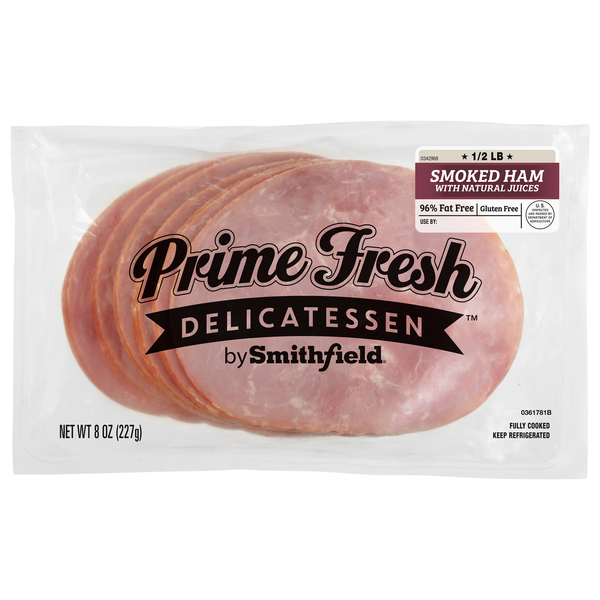 Save on Smithfield Prime Fresh Delicatessen Smoked Ham with Natural