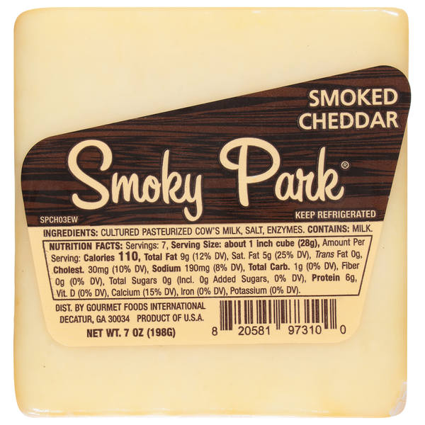 Smoky Park Smoked Cheddar Cheese Block