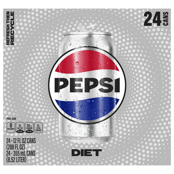 Diet Pepsi Cola Soda - 24 pk