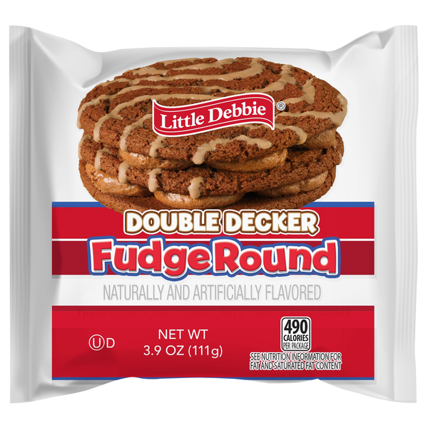 Little Debbie Double Decker Fudge Round Snack Cake