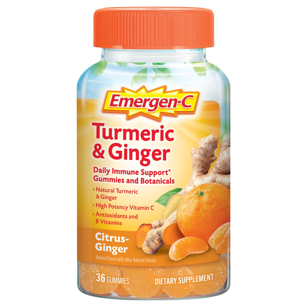 Emergen-C Turmeric & Ginger Immune Support Gummies Citrus Ginger