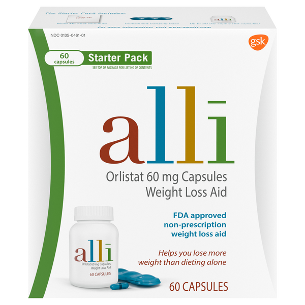 Save on alli Weight Loss Aid Orlistat 60 mg Capsules Starter Pack Order Online Delivery Giant