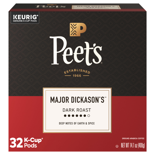 Peet's Major Dickason's Blend Dark Roast K-Cup Coffee Pods