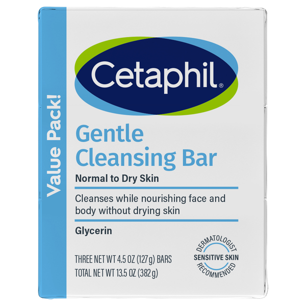 Cetaphil Gentle Cleansing Bar Body & Face - 3 ct