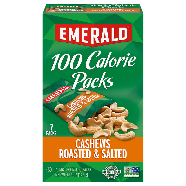 Emerald 100 Calorie Packs Roasted & Salted Cashews - 7 ct