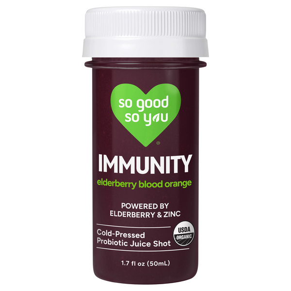 So Good So You Organic Immunity Elderberry Orange Probiotic Juice Shot