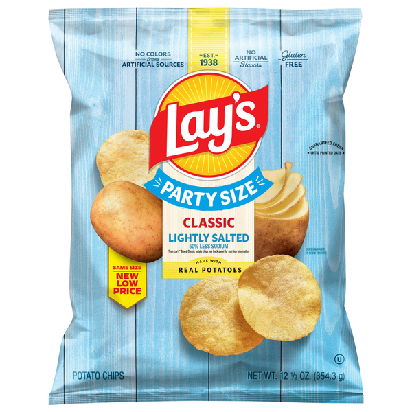 Lay's Lightly Salted Classic Potato Chips Party Size