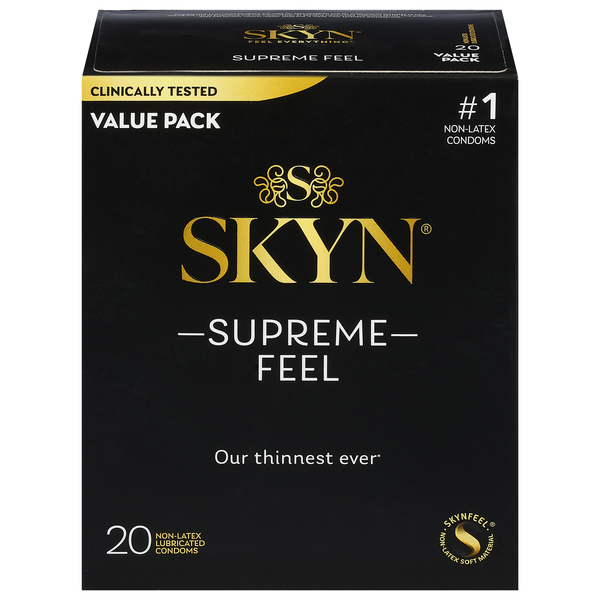 Skyn Supreme Feel Lubricated Non-Latex Condoms