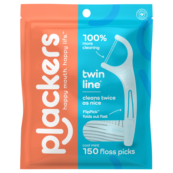 Plackers Twin Line Cool Mint Floss Picks