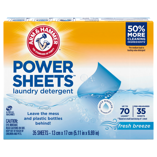 Arm & Hammer Power Sheets Fresh Breeze Scent Laundry Detergent Sheets