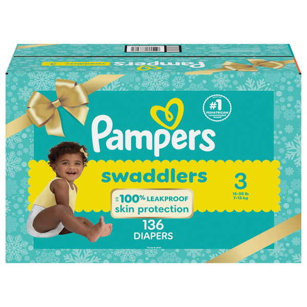 Pampers Swaddlers Size 3 Baby Diapers 16-28 lb