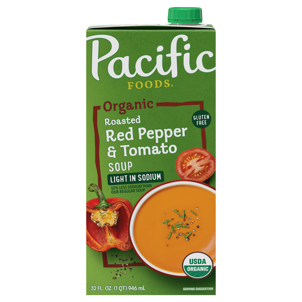 Pacific Foods Organic Gluten Free Light in Sodium Red Pepper & Tomato Soup