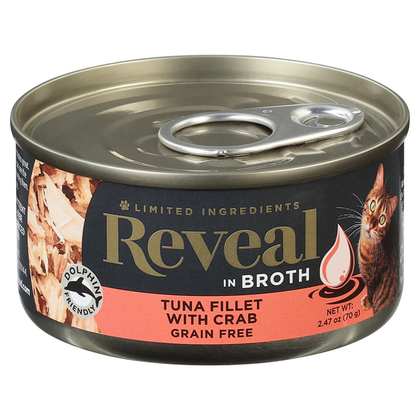 Save on Reveal Wet Cat Food Tuna Fillet with Crab in Broth Grain Free