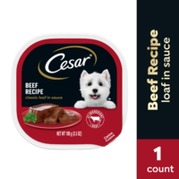 CESAR Classic Loaf in Sauce Beef Recipe Adult Wet Dog Food