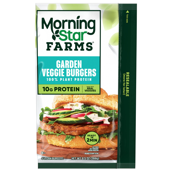 MorningStar Farms Plant-Based Garden Veggie Burgers - 4 ct Frozen