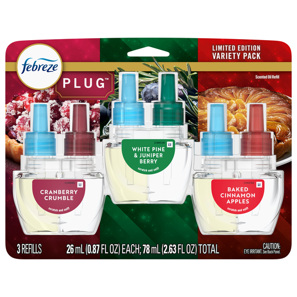 Febreze PLUG Variety Pack Scented Oil Air Freshener Refills - 3 ct