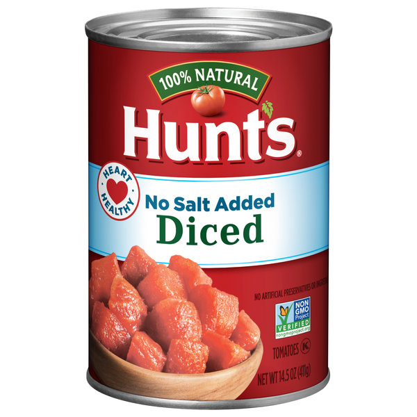 Hunt's 100% Natural No Salt Added Diced Tomatoes