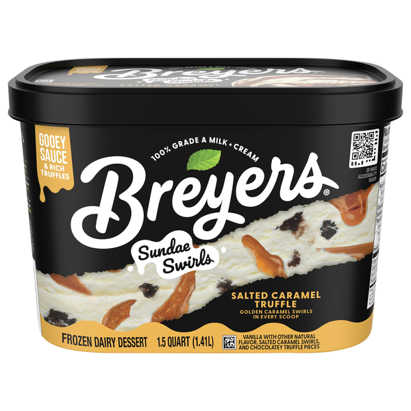 Breyers Sundae Swirls Salted Caramel Truffle Frozen Dairy Dessert