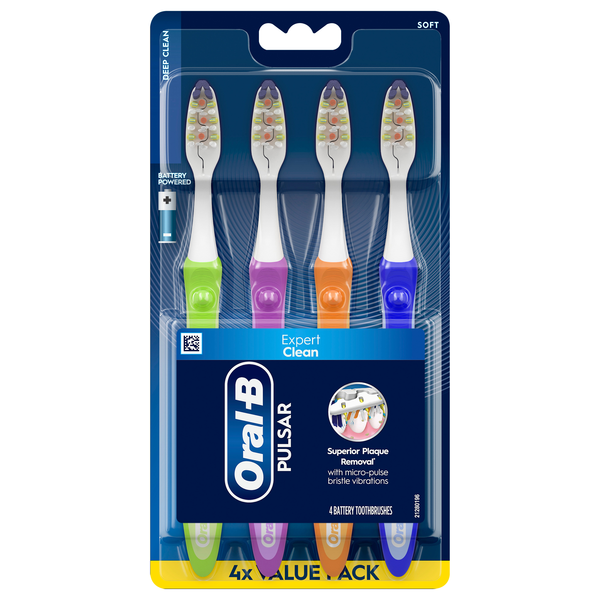Oral-B Pulsar Expert Clean Battery Powered Toothbrushes Soft Value Pack