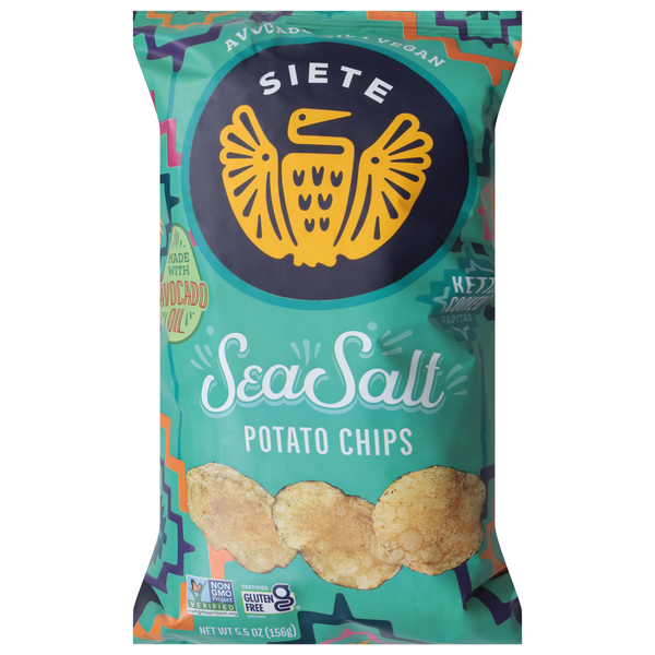 Siete Vegan Gluten Free Avocado Oil Sea Salt Kettle Cooked Potato Chips