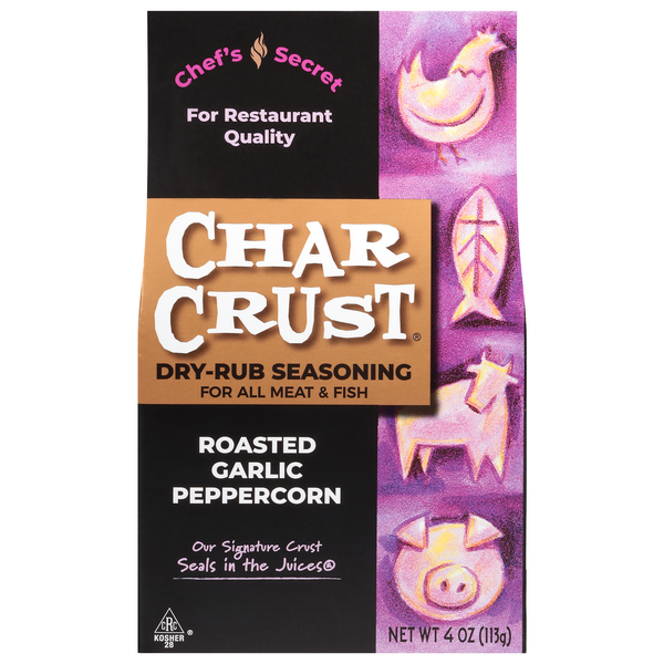 Chef's Secret Char Crust Roasted Garlic Peppercorn Dry-Rub Seasoning