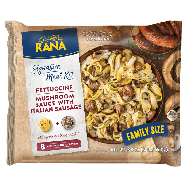 Giovanni Rana Signature Meal Kit Fettuccine Mushroom Sauce/Italian Sausage